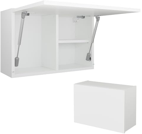PLATAN ROOM Badschrank 80/120 / 160/200 / 240 breit Badmöbel Badezimmer Klapphängeschrank Schrank Hochglanz Matt Weiß (Weiß Matt/Weiß Matt, 60 x 40 x 25)