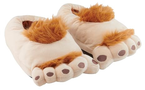 United Labels Pantuflas 3D Halflinger Pies Hobbit Slipper Felpa Pantuflas de Felpa (Sistema de tallas de zapato de la UE, Adulto, Numérico (desde/hasta), M, 32, 34)