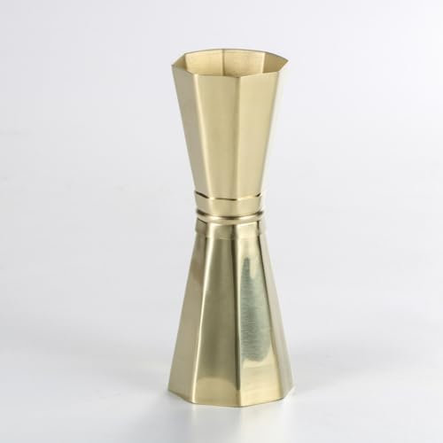 Stainless Steel Cocktail Jigger - Dual Spirit Measuring Cup for Home Bar - Single & Double Shot Measure, 30ml & 45ml, Gold (Gold)