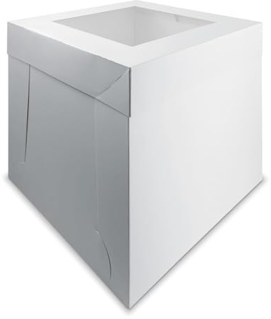 Tall White Cake Box with Window 12 inch - Pack of 5