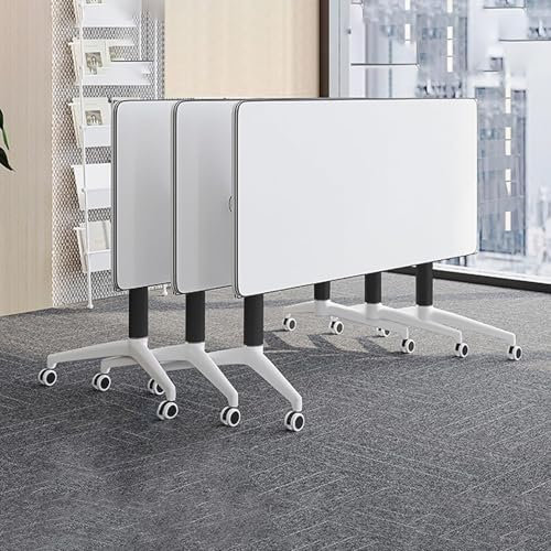 SDFVSDF Konferenztisch 3-teiliger Konferenztisch, Faltbarer Mobiler Schulungstisch mit Geräuscharmen Rädern, Wasserdichter Desktop-Besprechungstisch für Den Innen- und Außenbereich(160x60x75cm)