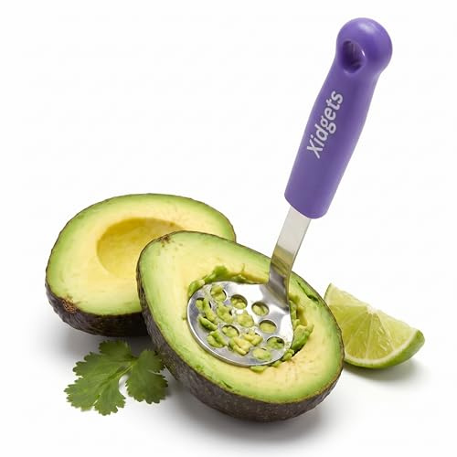Mini Avocado Masher, Small Potato masher. Heavy Duty, Kitchen Utensil. Stainless Steel, Tiny Masher, Compact Mini smasher for Avocado - Effortless Guacamole Preparation, Dishwasher Safe (Plum Purple)