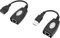 OTOTEC 1 ensemble adaptateur Ethernet USB, répartiteur Ethernet RJ45 vers adaptateur d'extension USB pour Cat5/5e/6/6e, jusqu'à 50 m, convient pour ordinateurs, téléphones portables, disques U,