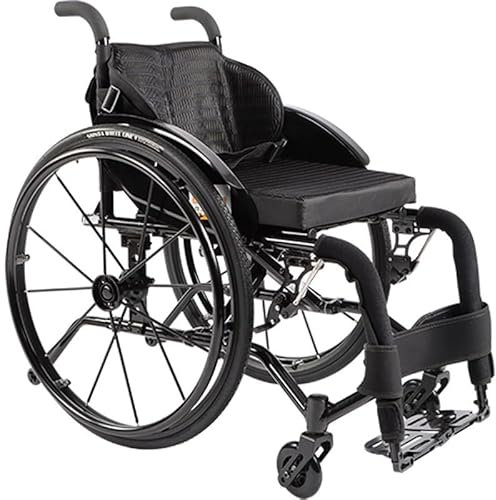 Silla de ruedas plegable ligera activa, silla de ruedas pequeña para el hogar y al aire libre, silla de viaje extra estrecha y ultraligera