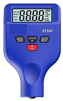 Misuratore di spessore della vernice ET360 Spessimetro magnetico for auto Mini tester Strumenti di misura 0-1500um Car Paint Making Automotive Tester(Blauw)