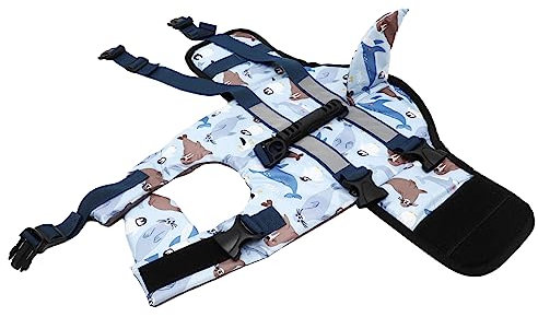 DRESSOOS Per Cani Gilet Con Maniglia Di Salvataggio A Forma Di Squalo Regolabile Per Il Nuoto in Poliestere