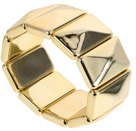 BESTYASH Bracciale Rigido Geometrico Quadrato Oro, Materiale Ccd Resistente e Leggero, Stile Moderno e Versatile per Feste e Uso Quotidiano