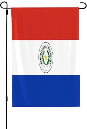 Banderas de jardín para exteriores, bandera de Paraguay vibrantes banderas de patio, perfectas para Pascua y decoración al aire libre, banderas de primavera para todo tipo de clima