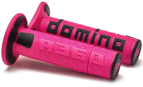 Domino Racing A360 - Coppia di manopole per moto da cross, colore: rosa/nero