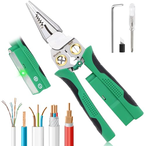 NCTNCX Abisolierzange Vielzweck mit Strommessfunktion | Wire Stripper, Elektriker Zange zum Schneiden und Ziehen von Drähten, Abisolierwerkzeug