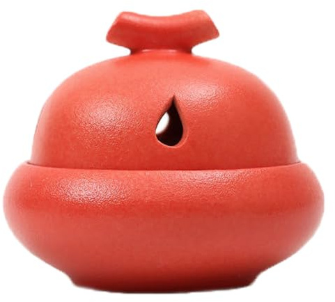 SQOYEI Retro Matt Zwiebel Aufbewahrung Mit Deckel Atmungsaktiv, Staubdicht Keramik Kartoffel Aufbewahrungsbox Chili, Sternanis-Aufbewahrung Knoblauch Aufbewahrung(Rot)