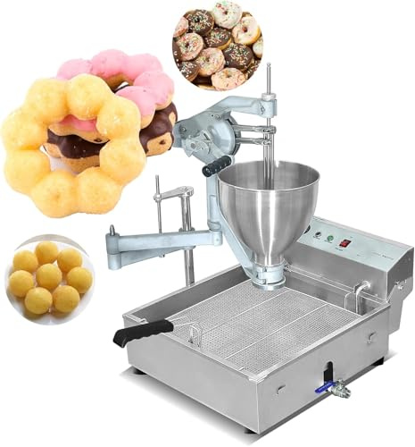 Kolice Commercial Donuts Frying Machine Donuts Maker Doughnut Frying Making Machine- 3 Different Molds to Make Ball/Flower/Ring Shaped Donuts, dripping by hand, Dia.1.18~3.54 inches