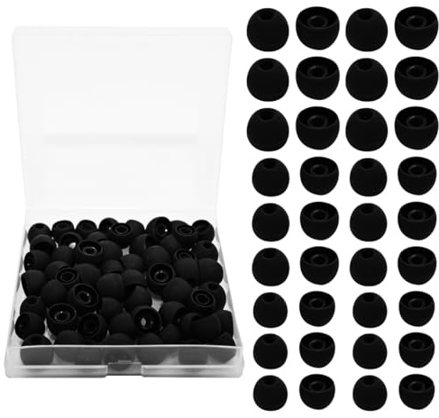 60 gommini di ricambio in silicone per auricolari, in morbido silicone, compatibili con la maggior parte degli auricolari in-ear, 3 misure S/M/L, colore: nero