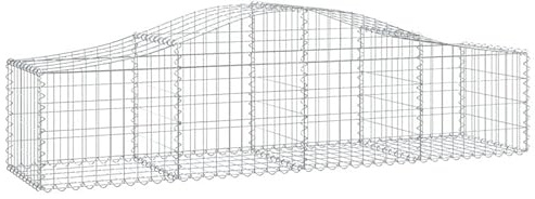 Gabion - 200 x 50 x 40/60 cm - En acier galvanisé - Clôture de jardin surélevée - Durable et résistant aux intempéries - Pour le jardin et l'aménagement paysager