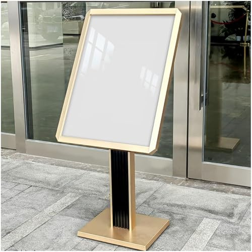 Skyltställ 50x70cm Robust Affischställ för Köpcentra, Skolor, Restauranger, Butiker, Kontor, Vertikalt och Horisontellt Justerbart Gold