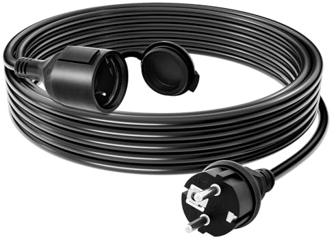 Prolunga Elettrica 15 m per Esterni – Cavo HO7RN-F 3G1,5mm², Impermeabile IP44, Resistente a Umidità e Olio, con Coperchio di Protezione, Ideale per Giardino e Cantiere