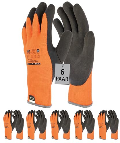 Kerbl PowerGrab 297382 - Guanti Termici in Lattice con Imbottitura in Acrilico, Misura 8, Colore: Arancione