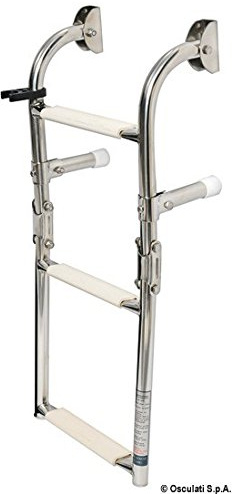 Navyline Edelstahl Klapp-Badeleiter mit 3 Stufen - 630mm - Standard Ausführung