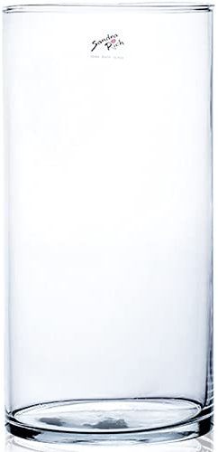 Jarrón de cristal Lampara cilíndrico ø 15 cm hot cortada de Sandra Rich - 30 cm