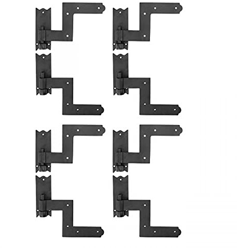 Renovators Supply Manufacturing™ Pack of 4 Wrought Iron Lift-Off Pintle Shutter Hinges – 6.5 Black Colonial Window & Gate Hardware