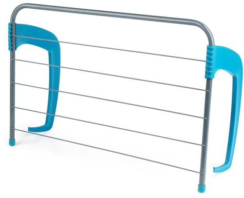 Beldray LA027535TQEU 6-bar Wäscheständer - zum Aufhängen von Heizkörpern, balkon, Kleidung Airer, Passt Bis Zu 6 Hand/Geschirrtücher, Zusammenklappbare Arme, Platzsparend Balkontrockner, Hängetrockner