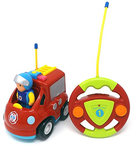 Brigamo Feuerwehr Spielzeug Ferngesteuertes Auto Feuerwehrauto mit Sirene und herausnehmbare Feuerwehrmann Figur