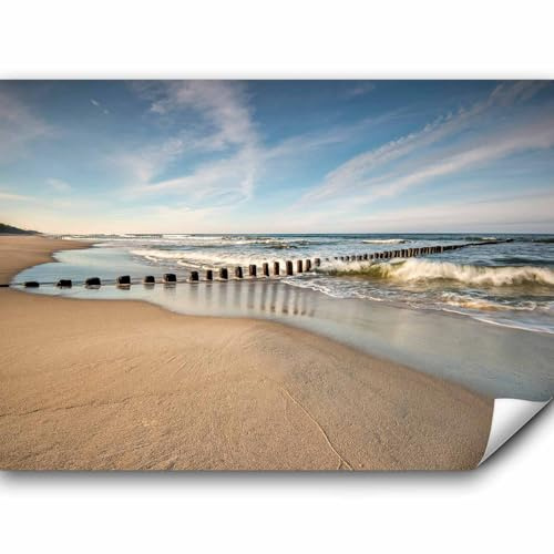 murando - Fototapete selbstklebend Meer Strand, 98x70 cm, Schlafzimmer | Selbstklebend ohne Kleister, Full HD Druck, ideal fürs Wohn- oder Schlafzimmer, schnelle Montage, lichtbeständig, geruchsfrei
