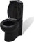 pedkit Stand-WC Keramik Stand Toilette Bodenstehend Toilette Schwarz 39 x 68 x 79 cm, Soft-Close-Mechanismus, Wassersparenden 2-Mengen-Spülsystem 3 oder 6 L, für Badezimmer Ecke