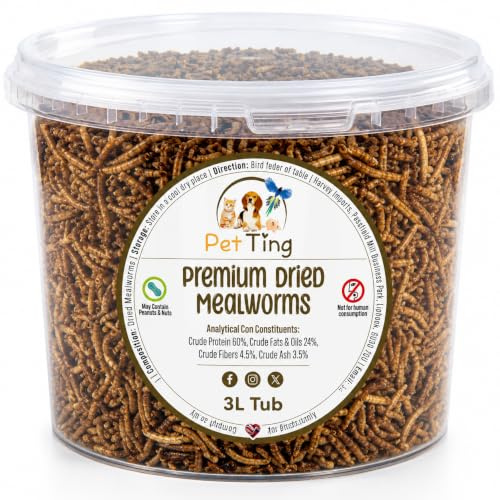 Garden Ting Dried Mealworms Wild Bird Food, 3 Litre Tub