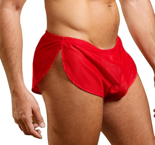 Hombres Extremo Malla Pantalones Cortos Lados Ropa Interior Bóxers | Ropa sexy, bóxers interiores, culturismo y entrenamiento, bañadores para poses, slips talle bajo, pantalones musculares