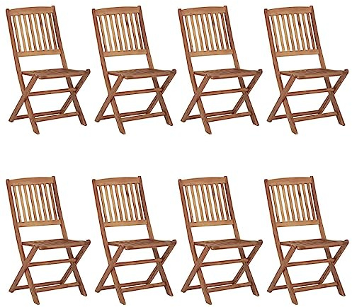 vidaXL 8X Akazienholz Massiv Gartenstuhl Klappbar Gartenmöbel Essstuhl Klappstuhl Stuhl Stühle Gartenstühle Terrassenstuhl Balkonstuhl Holzstuhl