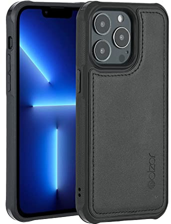 Molzar MAG Series for iPhone 13 Pro Case, Built-in Metal Plate for Magnetic Mount, Works with Qi-certified Chargers, Compatible with iPhone 13 Pro, Black