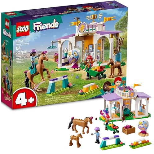 LEGO Friends Horse Training 41746 Toddler Building Toy, Great Birthday Gift for Ages 4+ with 2 Mini-Dolls, Stable, 2 Horse Characters and Animal Care Accessories