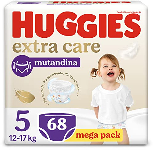 Huggies Extra Care Trosor storlek 5 (12-17 kg), Förpackning om 68 blöjor