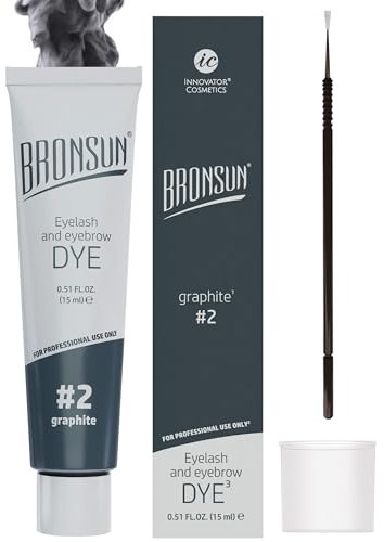 Bronsun Augenbrauenfarbe und Wimpernfarbe, Eyebrow & Eyelash Dye Gel - 2 Graphite (grau), 15 ml (für bis zu 40 Anwendungen)
