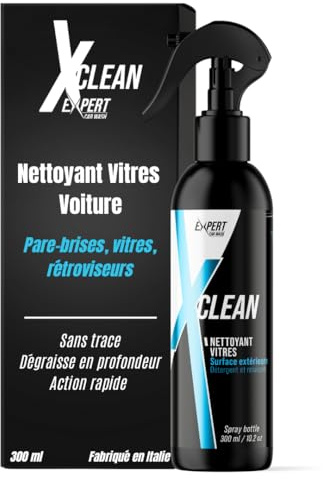 X Clean Nettoyant Vitre Voiture Professionnel - Spray 300ml | Pare-brise, Vitres, Rétroviseurs, Action Rapide Sans Traces, Dégraisse en Profondeur, Concentré & Économique