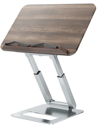 Tounee Atril telescópico para libros de cocina, altura ajustable, diseño extensible, ergonómico con pinzas laterales elásticas, apto para todos los libros