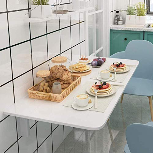 ASerZenith Klappbarer Wandtisch, platzsparend, Weißer Esstisch, Computertisch, Wandtisch, Home-Office-Wandtisch für kleine Räume, 90 x 30 cm