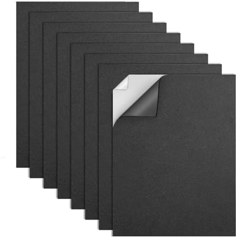 FTXanty 8Pcs Plaque de Mousse Autocollante Noir 300mm x 200mm x 2mm Feuilles de Mousse Tapis de Mousse Eva Antidérapant avec Dos Adhésif pour Meubles Portes Fenêtres Bricolage