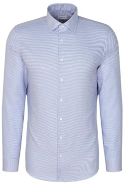 Silkesdekal herr business skjorta – slim fit – strykfri – Kent krage – långärmad – 100% bomull, blå, 38 SE