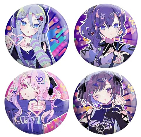 4 ProjecSekais Badge Anime Figure Brooch Pins Cosplay Decoration | Anime Figure Tinplate Badge