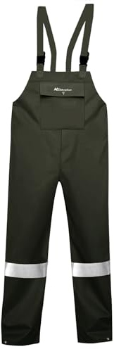 HANMENGXUAN Men's Waterproof Overalls/Work Clothes,Fishing Bib Pants Safety Work Rain Pants(Black,Medium)