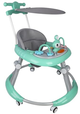 Girello per bambini 6 mesi, carrello evolutivo 3 in 1, aiuta a camminare, spingere, 70 x 70 x 91 cm, verde