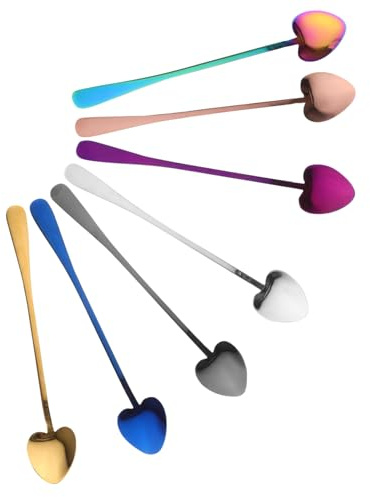 Gatuida 7piezas Cucharillas Inoxidable Unidades Cucharas Para Café Té Aperitivos y Servicio Mango Cómodo