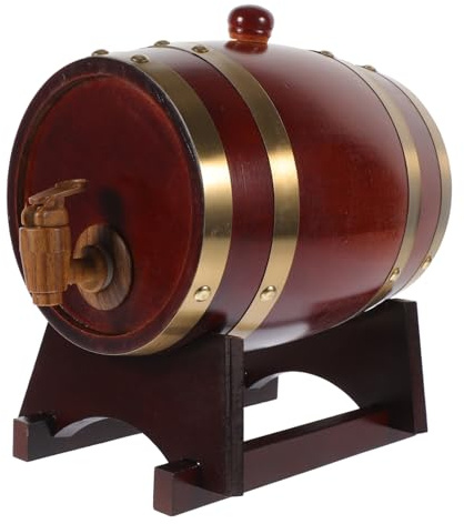 POPETPOP Barril De Vino De Madera De Roble con Dispensador para Almacenamiento y Decoración Hogar y Bares para Vino Tinto y Licor Estilo Vintage