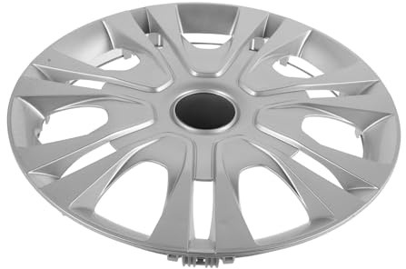 Enjoliveur de Roue de Voiture 14 Pouces en Plastique Argenté | Moyeu Central, Installation Facile, Design Unique et Aspect Élégant, Compatibilité Large pour Jante