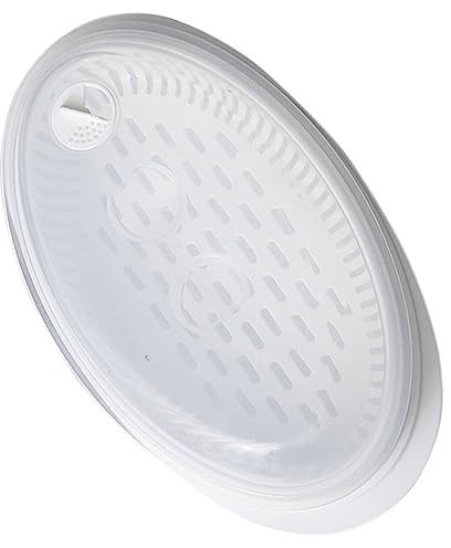 Plat de Poisson Vapeur Blanc Micro-ondes en Pp Alimentaire avec Couvercle | Cuisson au Micro-ondes, Trou D’aération, Lavage Facile, Usage Maison, Présent Crémaillère, 1 Pièce
