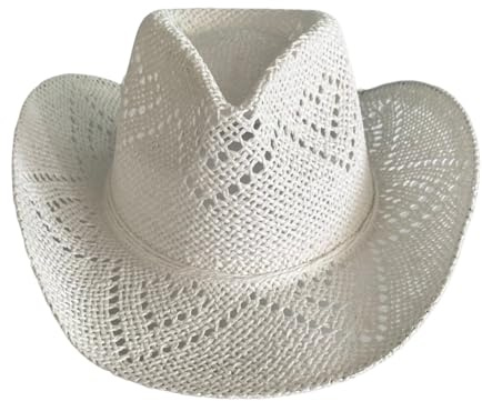 Straw Cowboy Hats Cowgirl Hat Western Cowboy Hat Rancher Hat for Men Women, Exquisite Decoration Band