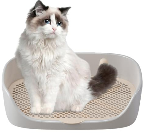 Hundetoilette – Tablett für Training WC für Hunde für drinnen und draußen, Toilette mit Schutzwand, Katzentoilette für den Innenbereich offen für Toilettentrainings-Tablett