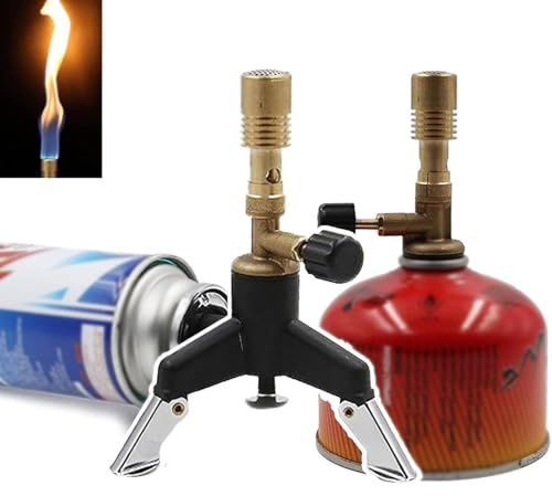 Quemador de Bunsen de laboratorio portátil con conector de trípode, quemador Bunsen desinfección del laboratorio de latón, múltiples llamas ajustables, para procesamiento de laboratorio, dental